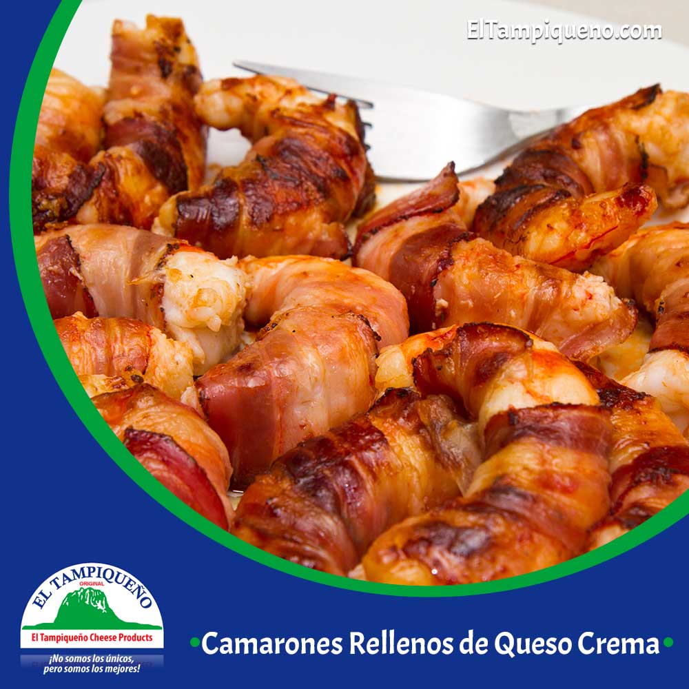 23 Camarones rellenos de queso crema