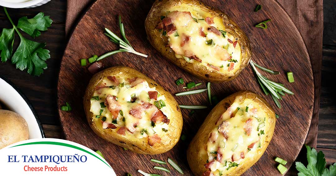 23 Papas al Horno Rellenas de Jamn y Queso